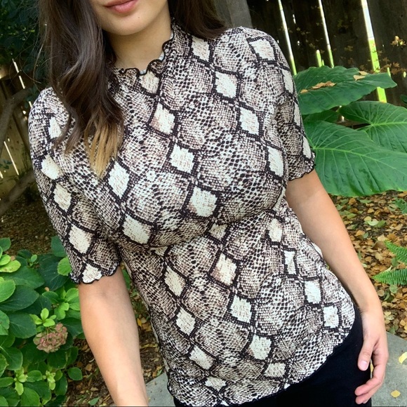 Keep It Fresh Snake Print Turtleneck Top - Picture 1 of 4